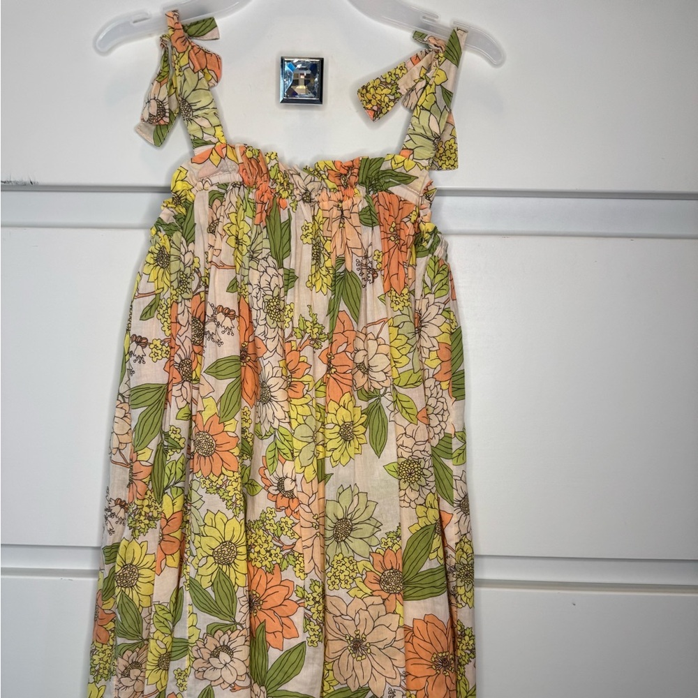 Crewcut Tie Shoulder Sundress in Zinnia Floral for Girls. Size 7 - Picture 2 of 5